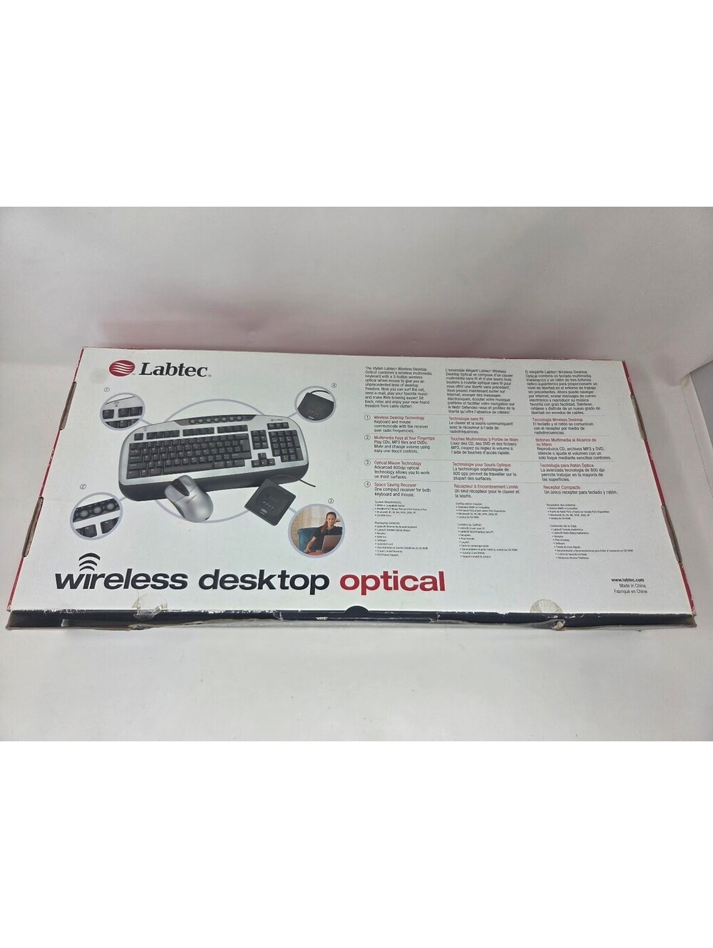 Labtec Wireless Desktop Optical Keyboard Mouse Receiver PS2 PC Multimedia Set - Picture 2 of 13